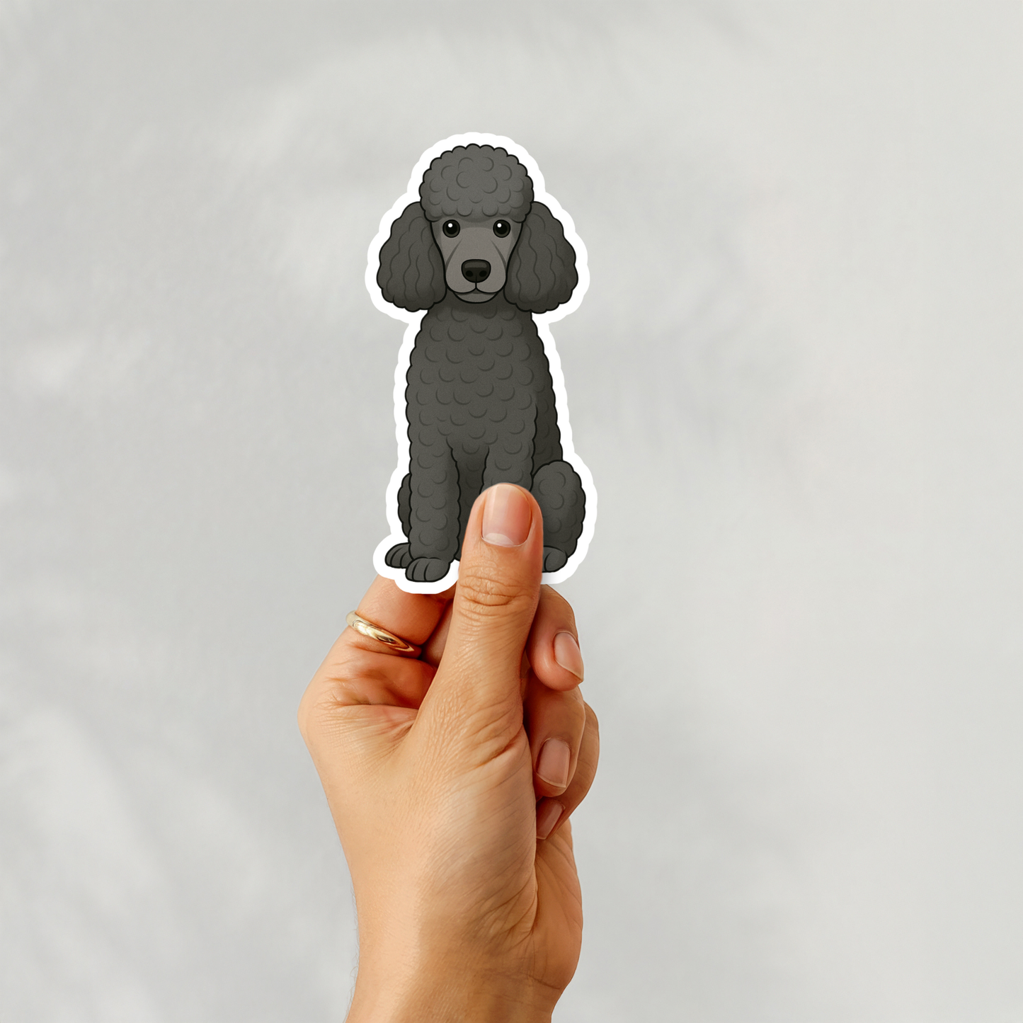 Custom Poodle Dog Sticker - Black | Personalized with Name