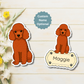Custom Poodle Dog Magnet - Red | Personalized with Pet Name