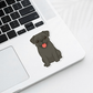 Custom Pug Dog Sticker - Black | Personalized with Name