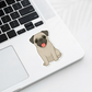 Custom Pug Dog Sticker - Silver Fawn | Personalized with Name