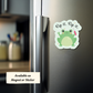 Frog design magnet on a stainless steel fridge