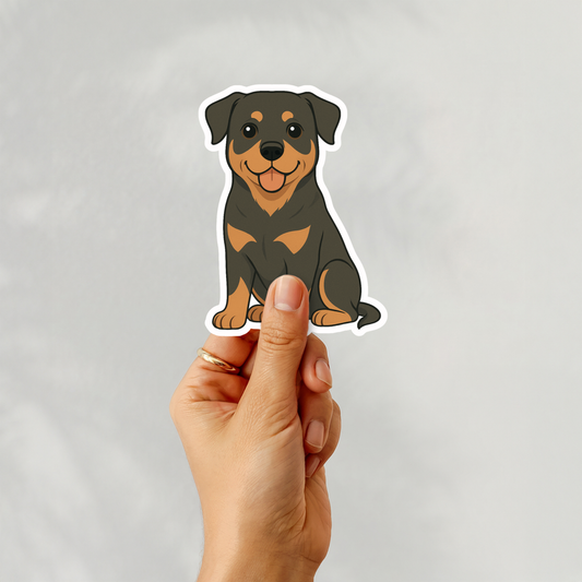 Custom Rottweiler Dog Sticker - Black and Tan | Personalized with Name