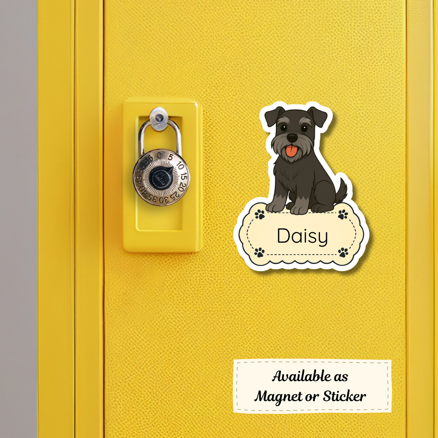 Custom Schnauzer Dog Sticker - Black | Personalized with Name