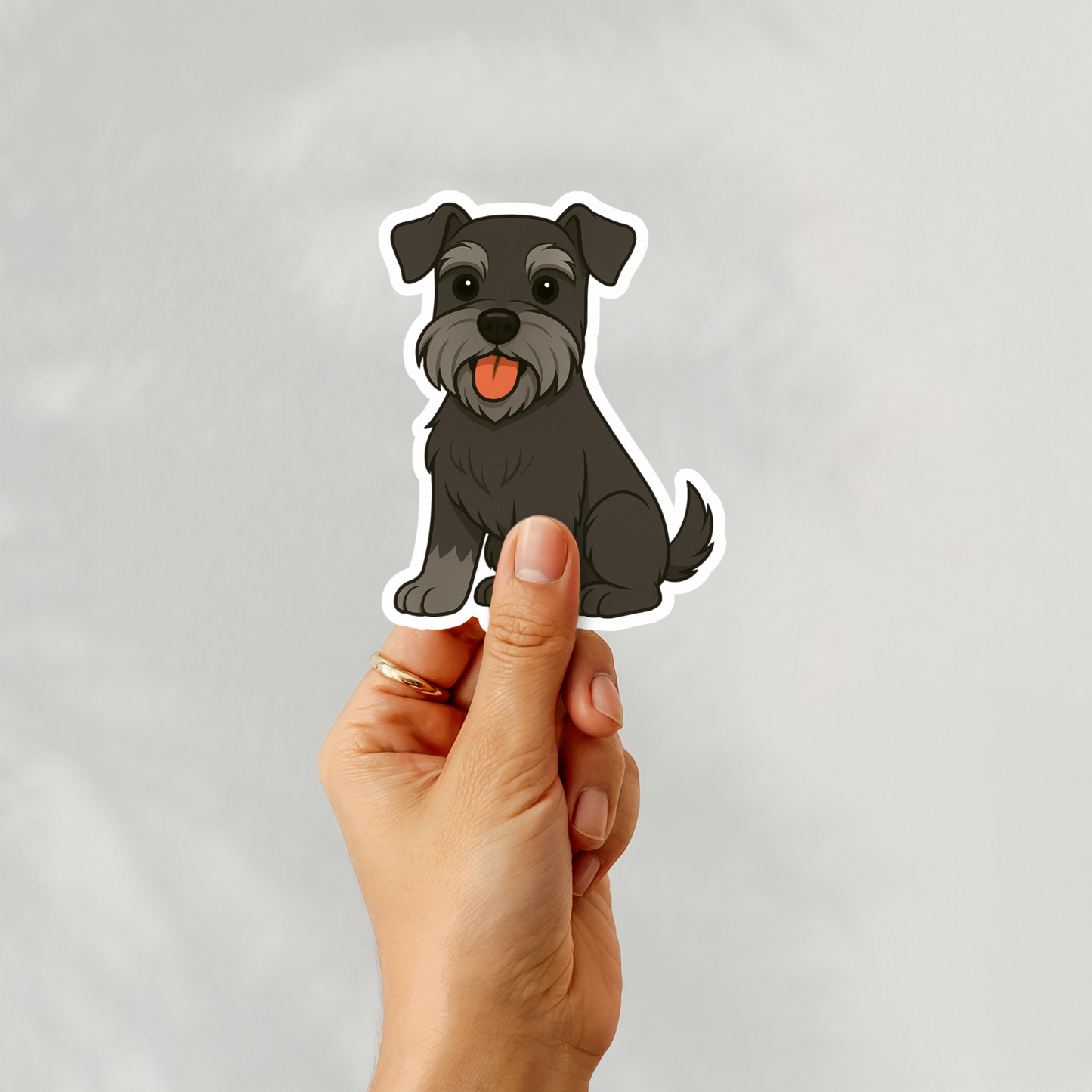 Custom Schnauzer Dog Sticker - Black | Personalized with Name