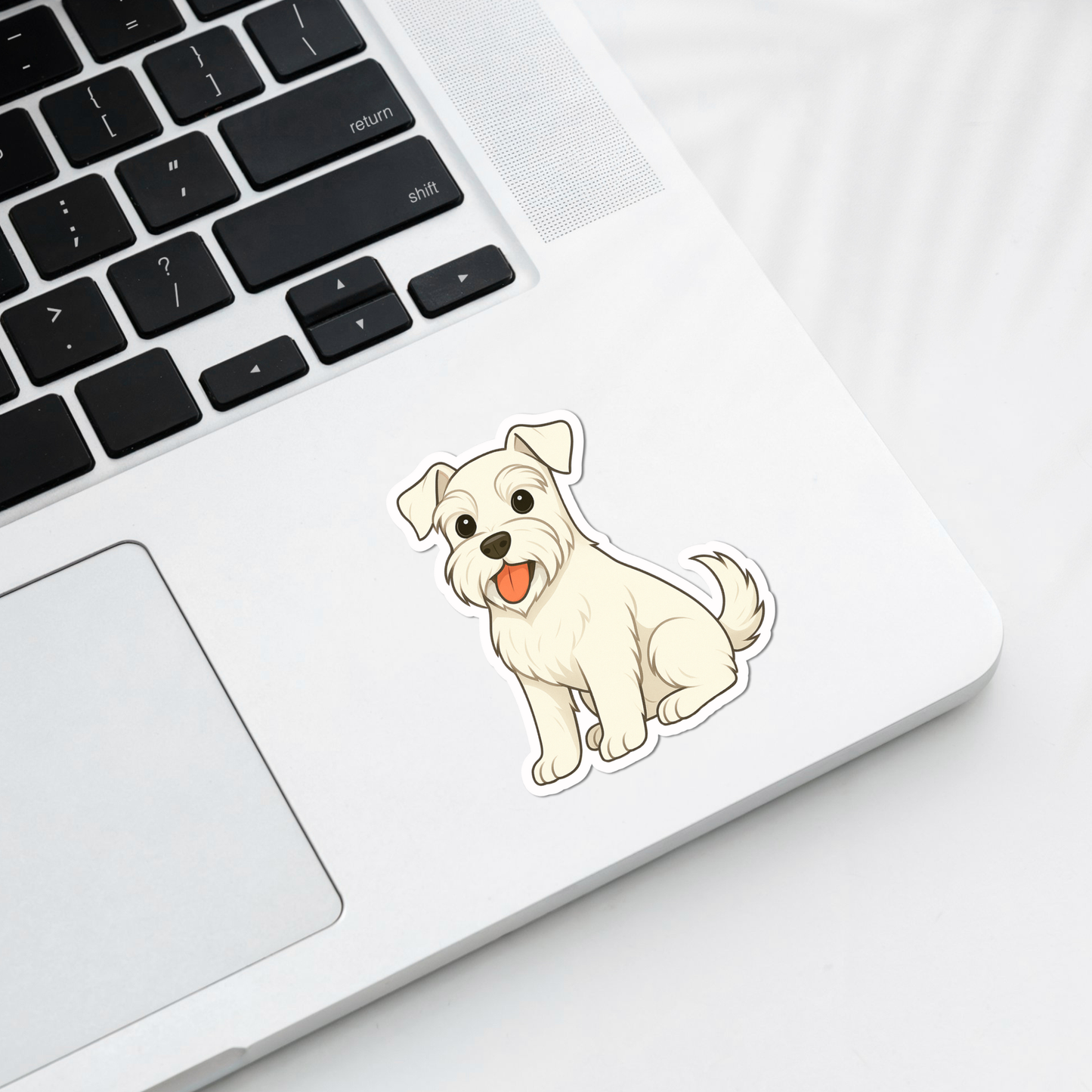 Custom Schnauzer Dog Sticker - White | Personalized with Name