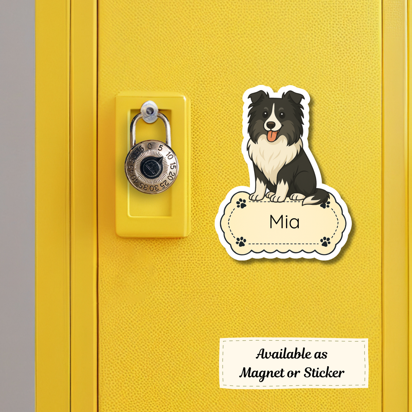 Custom Sheltie Dog Sticker - Black and White | Personalized with Name
