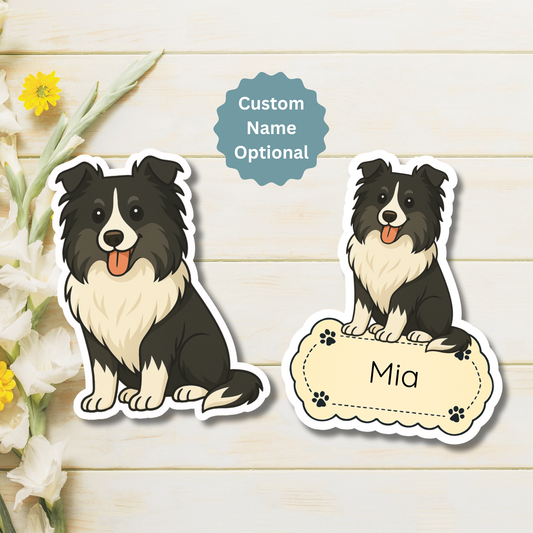 Custom Shelties Dog Magnet - Black and White | Personalized with Pet Name