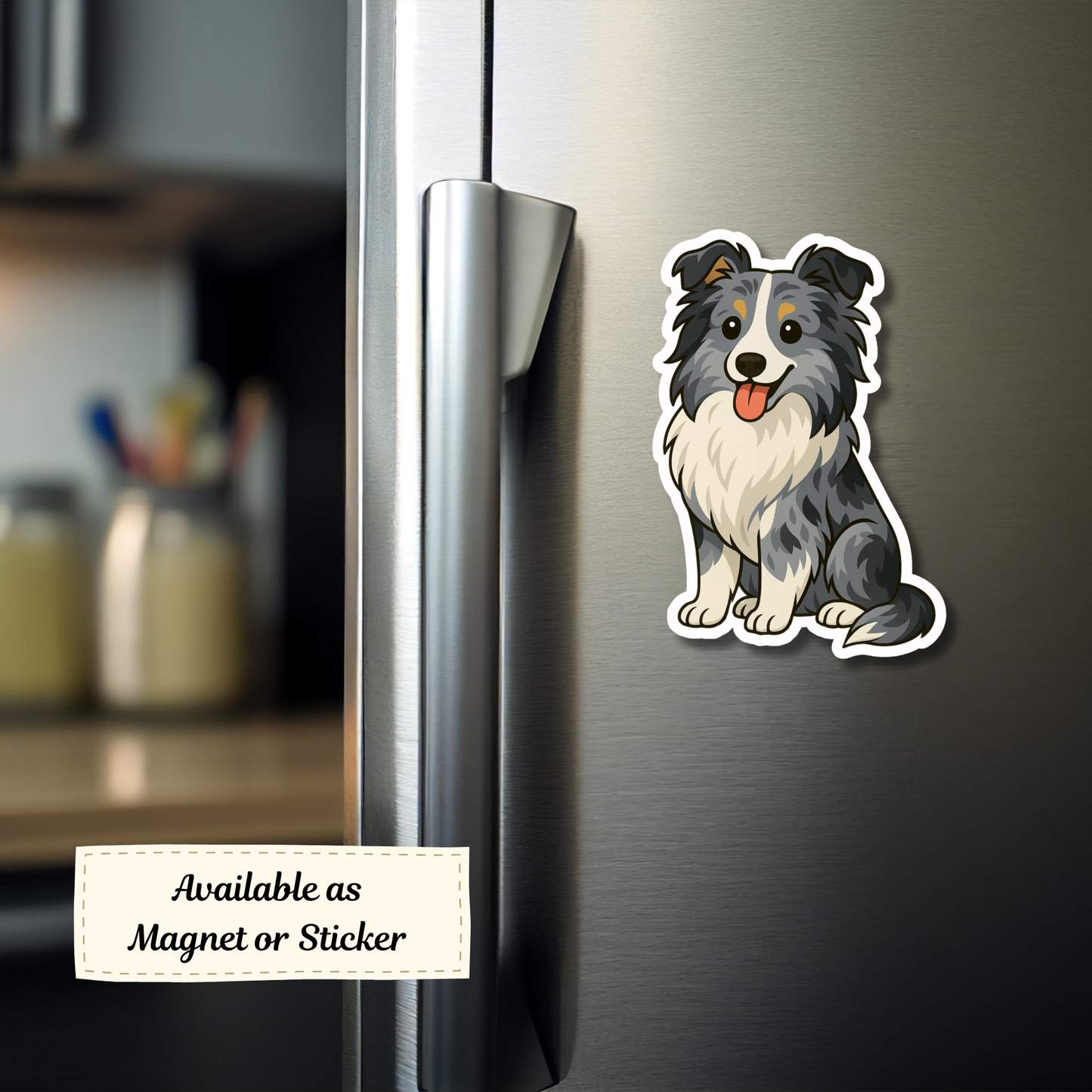 Custom Sheltie Dog Sticker - Blue Merle | Personalized with Name