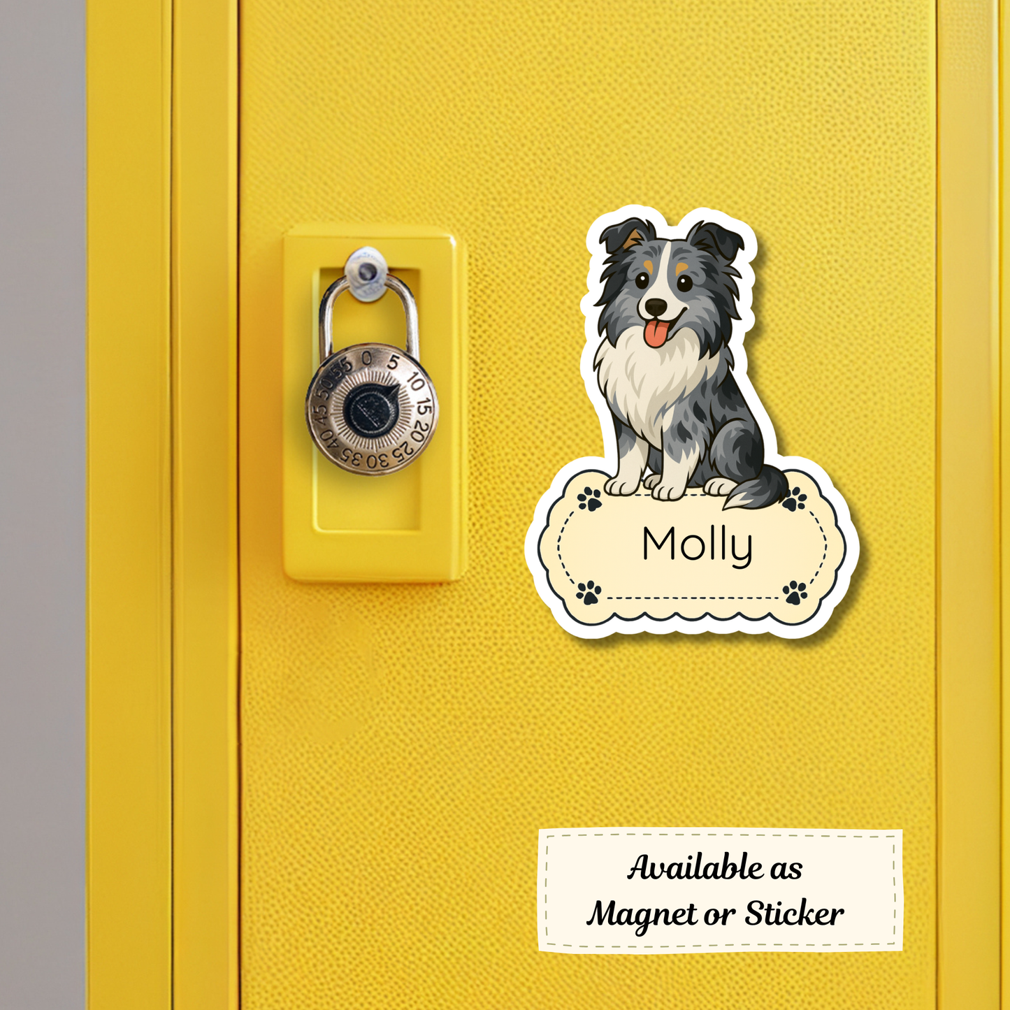 Custom Sheltie Dog Sticker - Blue Merle | Personalized with Name