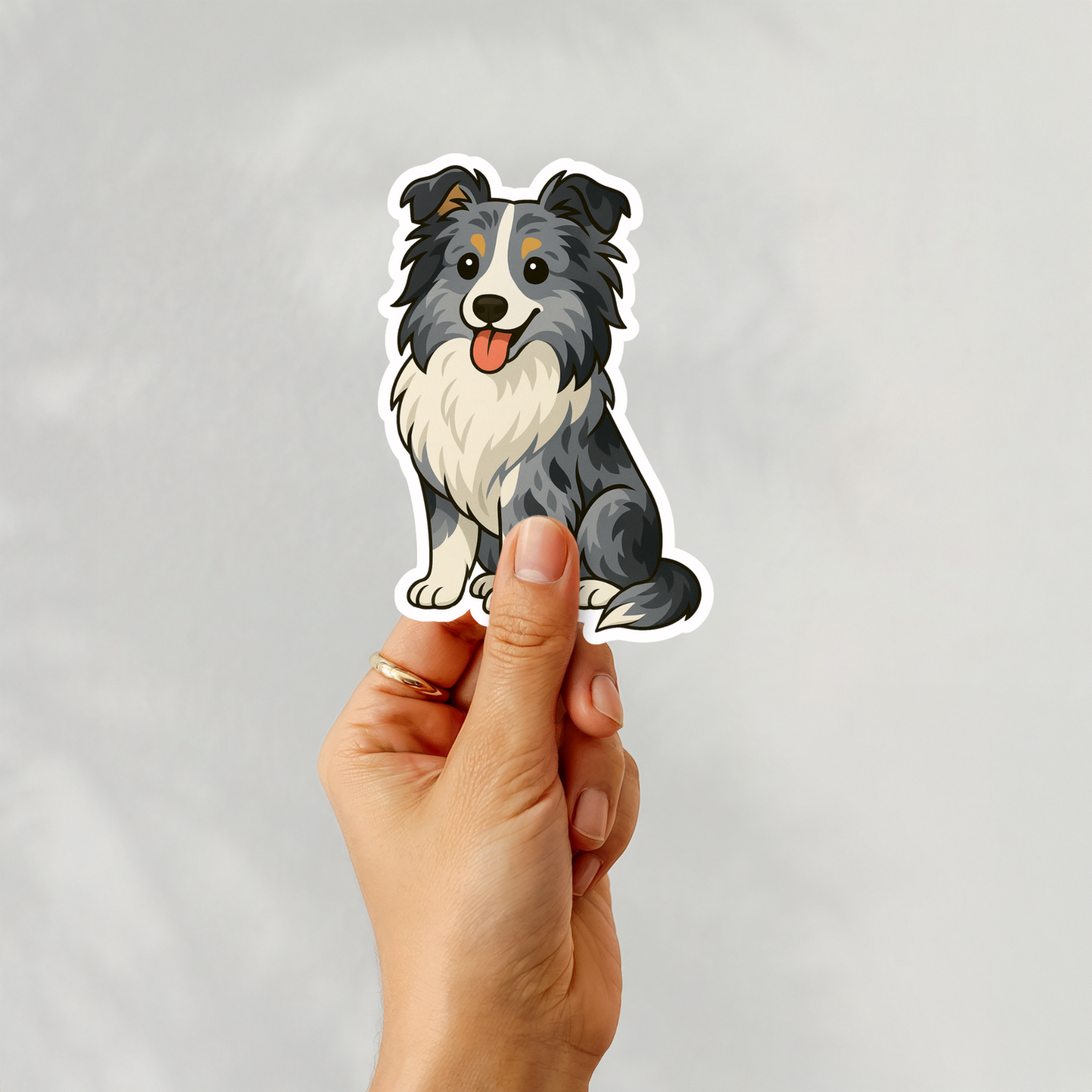 Custom Sheltie Dog Sticker - Blue Merle | Personalized with Name