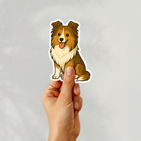 Custom Sheltie Dog Sticker - Sable and White | Personalized with Name