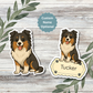 Custom Sheltie Dog Sticker Tri-colored | Personalized with Name