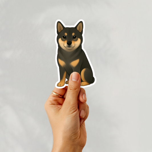 Custom Shiba Inu Dog Sticker - Black and Tan | Personalized with Name