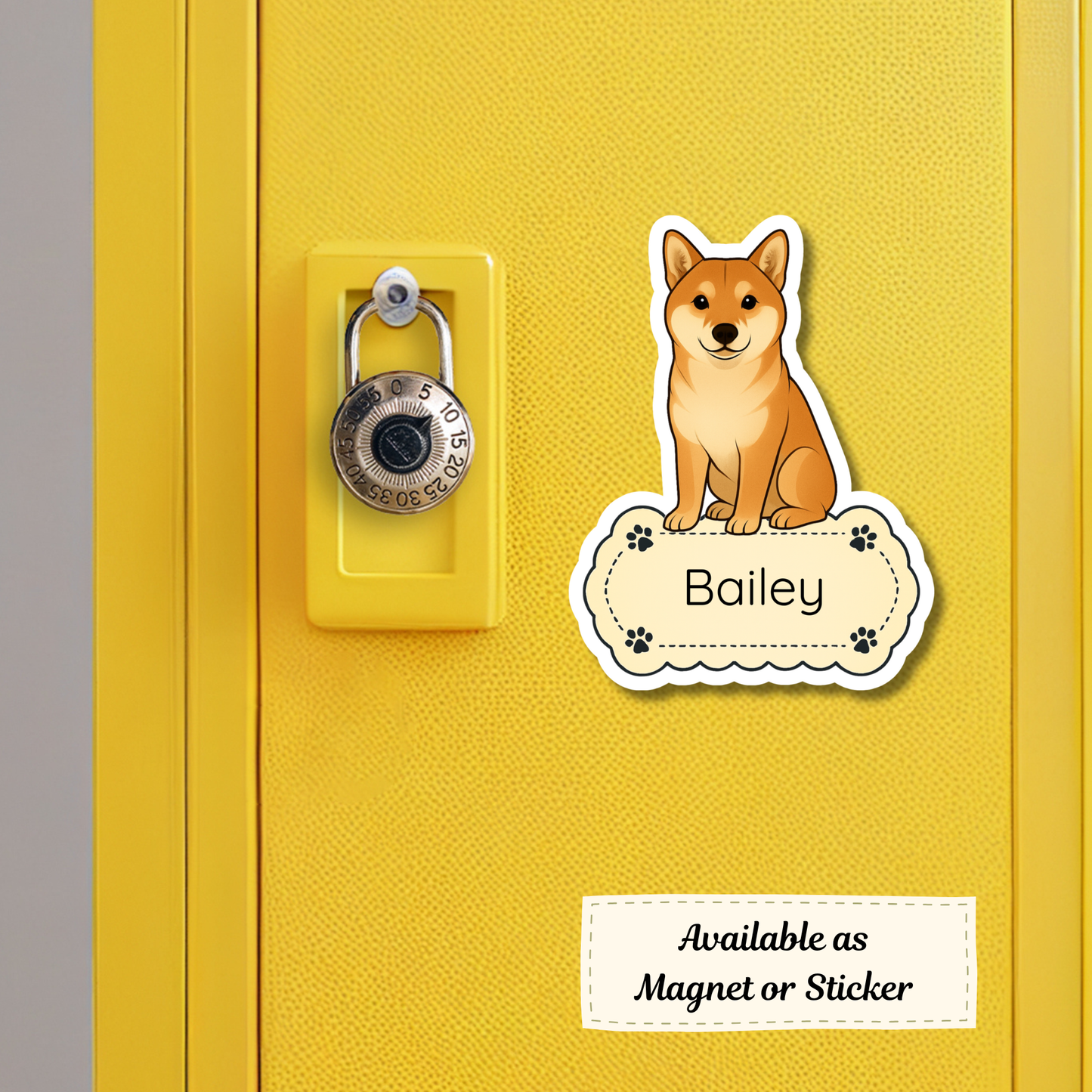 Custom Shiba Inu Dog Sticker - Red | Personalized with Name