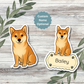 Custom Shiba Inu Dog Sticker - Red | Personalized with Name