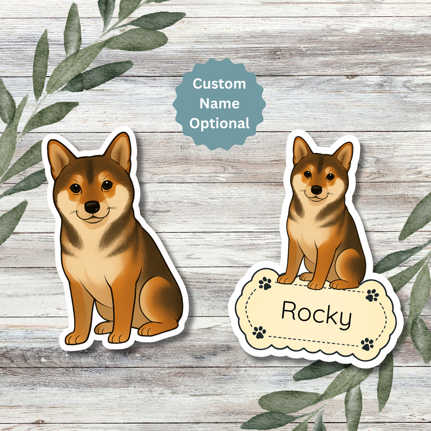Custom Shiba Inu Dog Sticker - Sesame | Personalized with Name