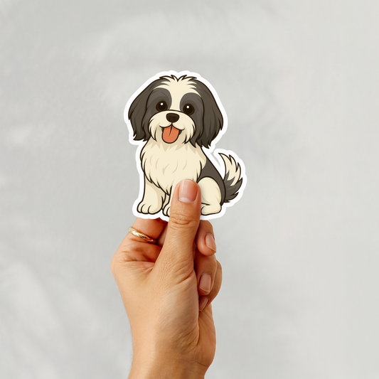 Custom Shih Tzu Dog Sticker - Black and White | Personalized with Name