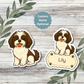 Custom Shih Tzu Dog Sticker - Brown and White | Personalized with Name