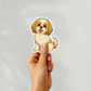 Custom Shih Tzu Dog Sticker - Gold and White | Personalized with Name