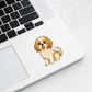 Custom Shih Tzu Dog Sticker - Gold and White | Personalized with Name