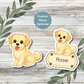 Custom Shorkie Dog Sticker - Gold and White | Personalized with Name