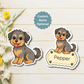 Custom Shorkie Dog Magnet - Silver and Tan | Personalized with Pet Name