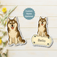 Custom Siberian Husky Dog Magnet - Agouti and White | Personalized with Pet Name
