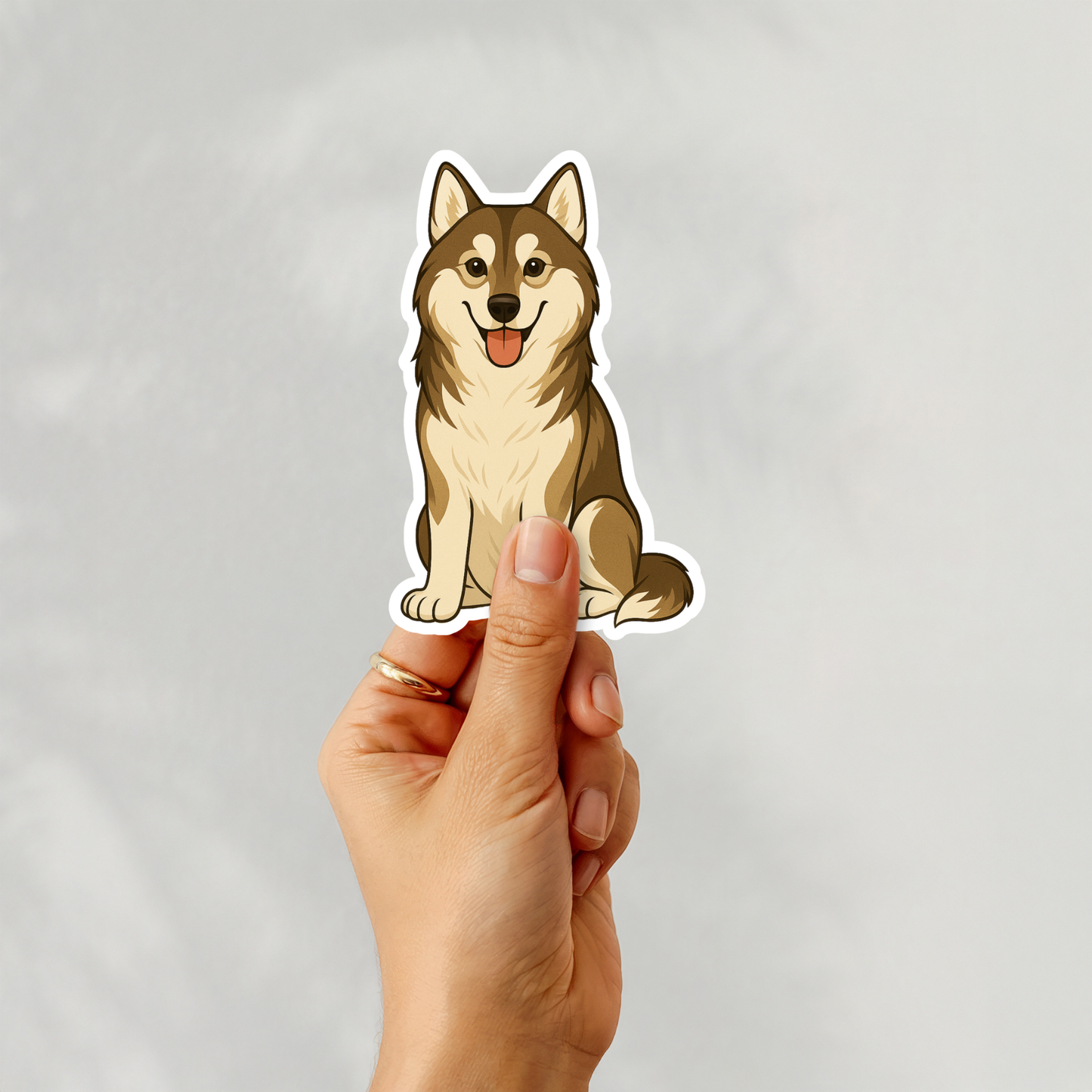 Custom Siberian Husky Dog Magnet - Agouti and White | Personalized with Pet Name