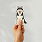 Custom Siberian Husky Dog Sticker - Black and White | Personalized with Name