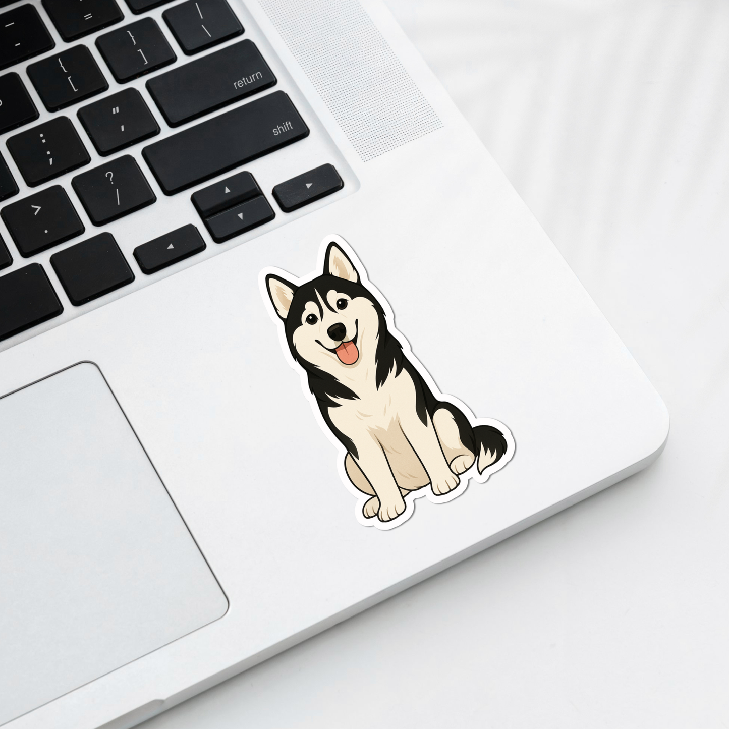 Custom Siberian Husky Dog Sticker - Black and White | Personalized with Name