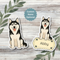 Custom Siberian Husky Dog Sticker - Black and White | Personalized with Name