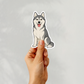 Custom Siberian Husky Dog Magnet - Gray and White | Personalized with Pet Name