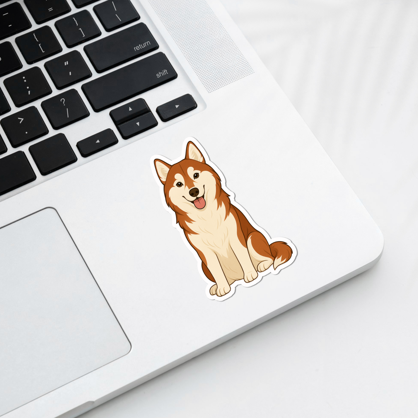 Custom Siberian Husky Dog Sticker - Red and White | Personalized with Name