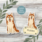 Custom Siberian Husky Dog Sticker - Red and White | Personalized with Name