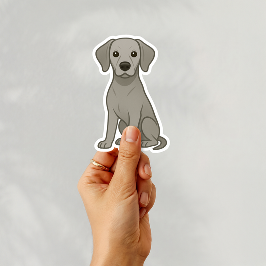Custom Weimaraner Dog Sticker - Silver Gray | Personalized with Name