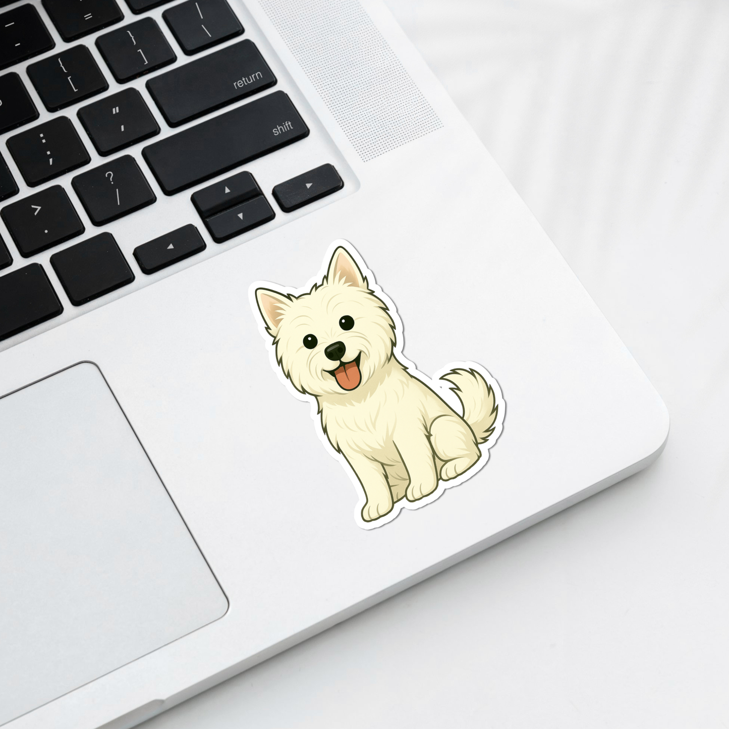 Custom Westie Dog Sticker - White | Personalized with Name
