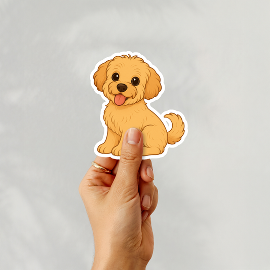 Custom Yorkiepoo Dog Sticker - Apricot | Personalized with Name