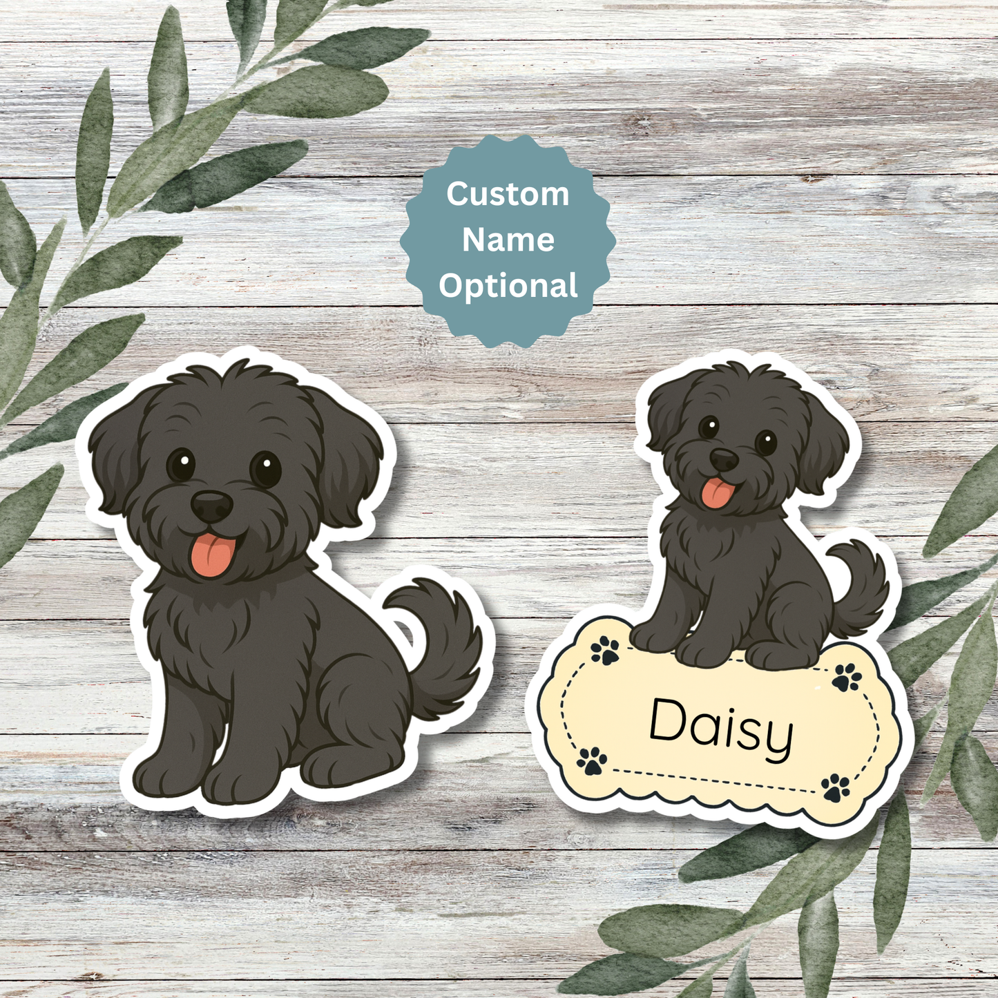 Custom Yorkiepoo Dog Sticker - Black | Personalized with Name