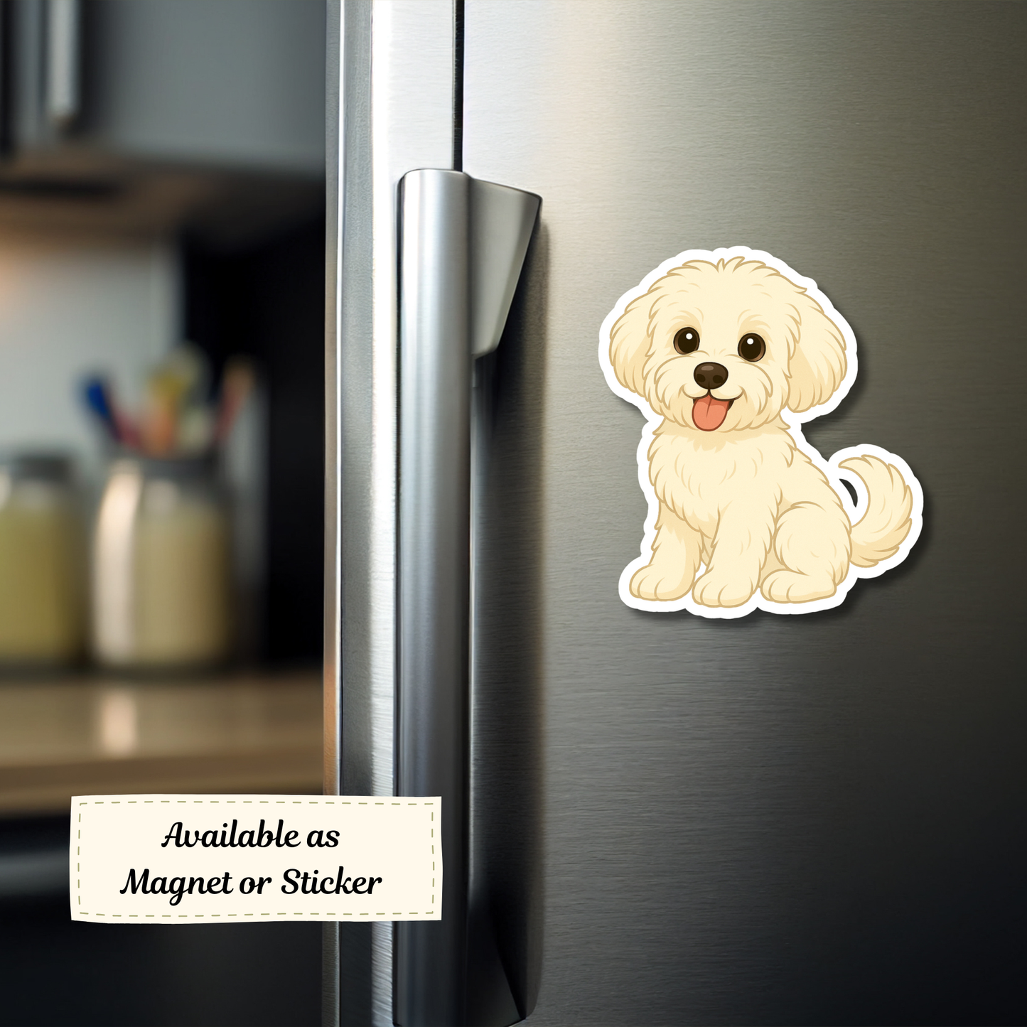 Custom Yorkiepoo Dog Sticker - Cream | Personalized with Name