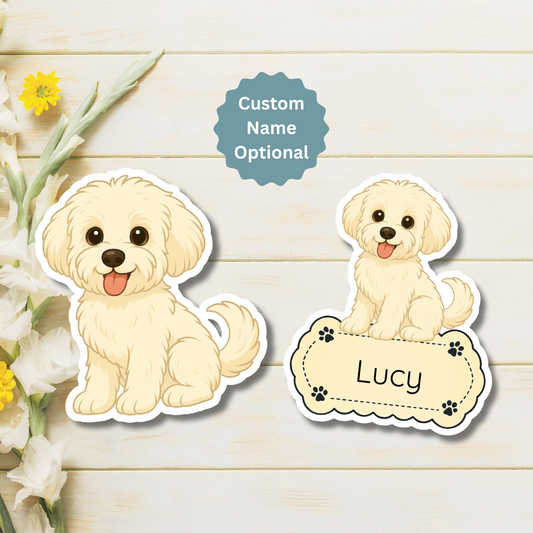 Custom Yorkiepoo Dog Magnet - Cream | Personalized with Pet Name