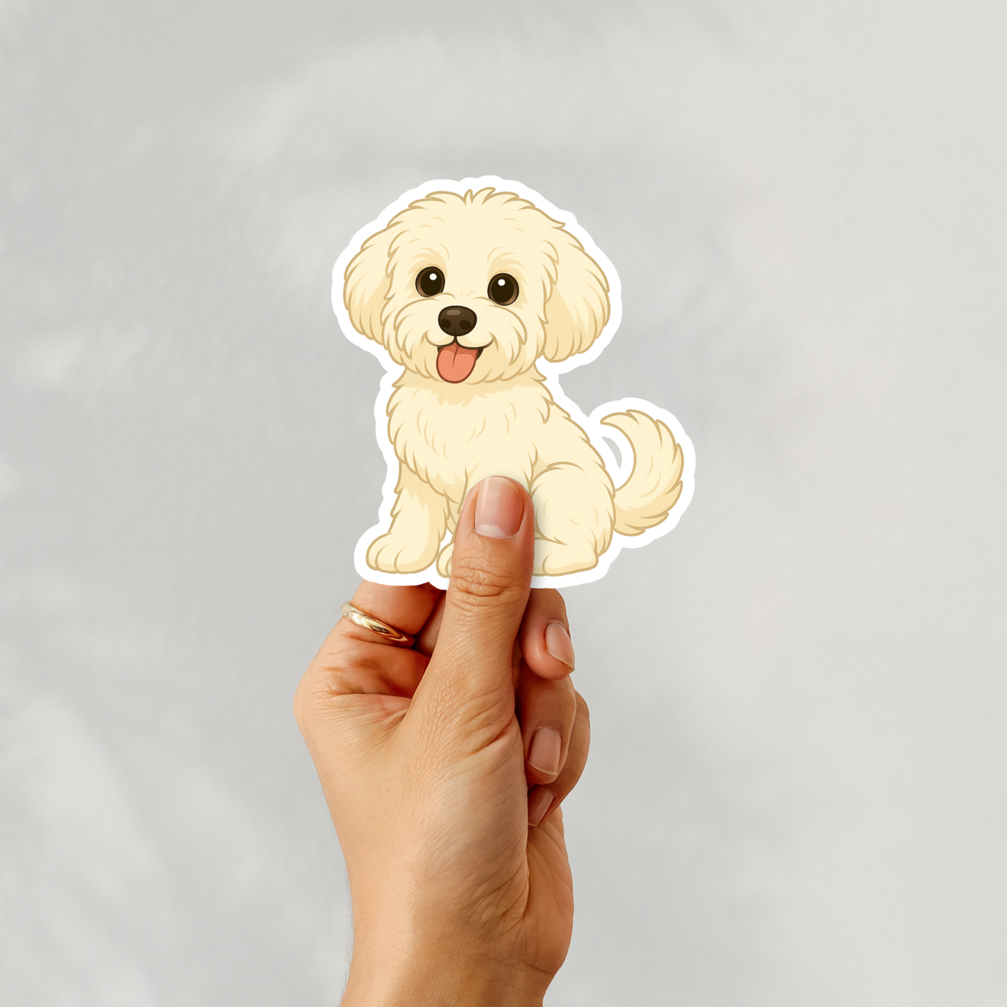 Custom Yorkiepoo Dog Sticker - Cream | Personalized with Name