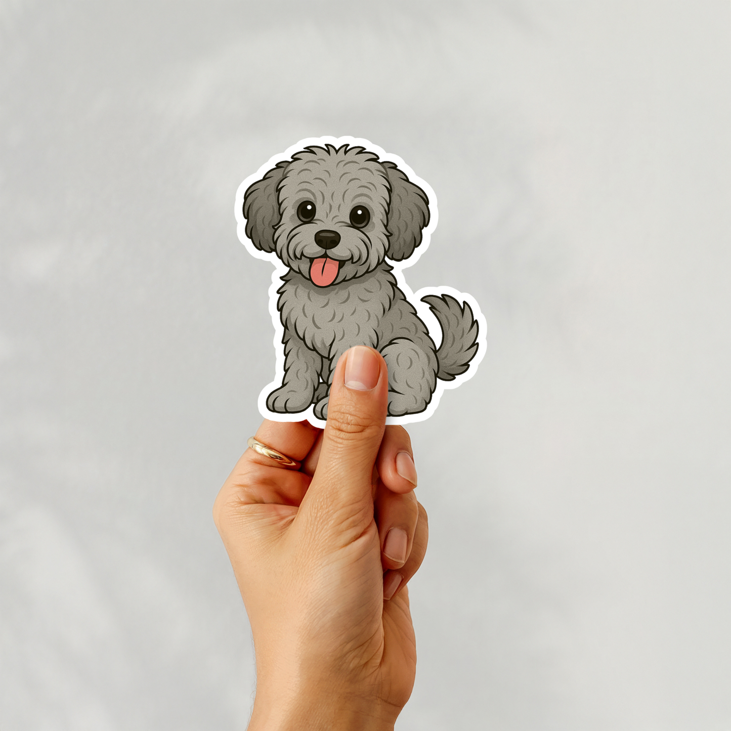 Custom Yorkiepoo Dog Sticker - Silver | Personalized with Name