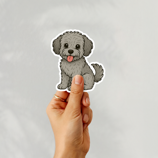 Custom Yorkiepoo Dog Sticker - Silver | Personalized with Name