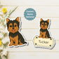 Custom Yorkshire Terrier Dog Magnet - Cropped Ears Black and Tan | Personalized with Pet Name
