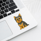 Custom Yorkshire Terrier Dog Sticker - Cropped Ears Blue and Tan | Personalized with Name
