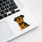 Custom Yorkshire Terrier Dog Sticker - Natural Ears Black and Tan | Personalized with Name