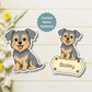 Aimant personnalisé pour Yorkshire Terrier – Oreilles naturelles bleu et feu | Personnalisable avec le nom de l'animal