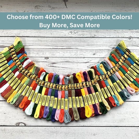 Fil à broder CXC - Fil à broder en coton 6 brins - Compatible DMC Art. 117 - Couture artisanale - 447 couleurs 