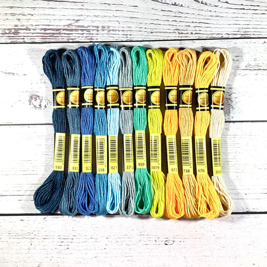 Lot de 12 fils dentaires Seaside Serenity – Ensemble de fils Sea &amp; Sand