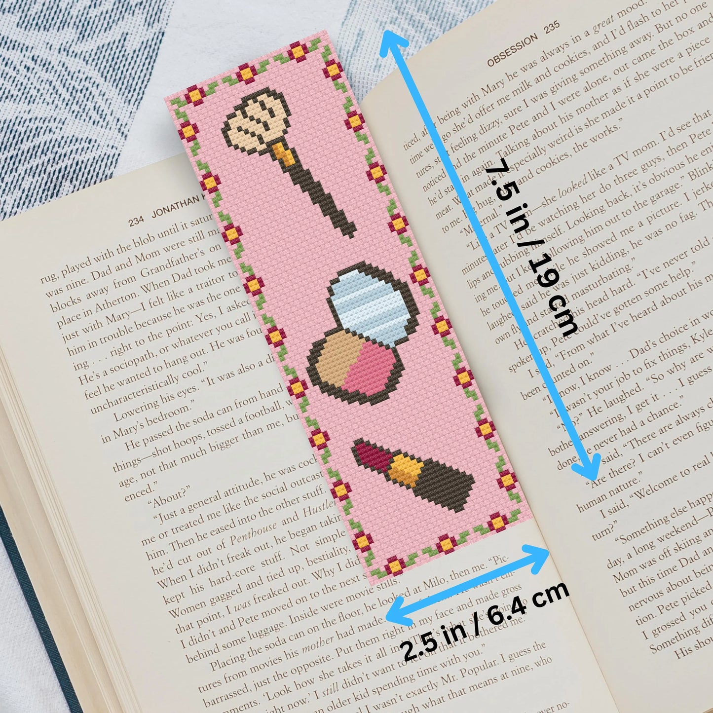 Kit marque-page maquillage – Accessoires beauté DIY, cadeau au point de croix